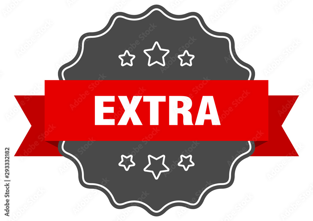 Obraz premium extra red label. extra isolated seal. extra