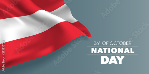 Austria happy national day greeting card, banner with template text vector illustration