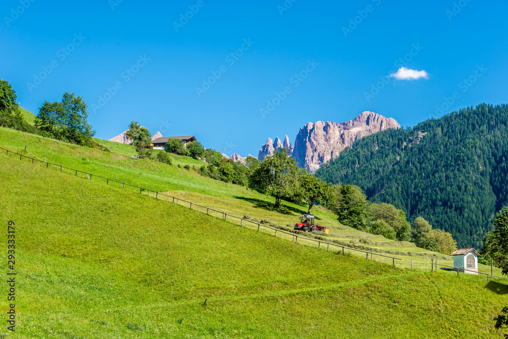 View at the nature from small village Tiers in South Tyrol - Italy