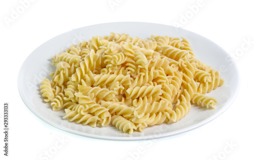 pasta in a bowl isolated on white