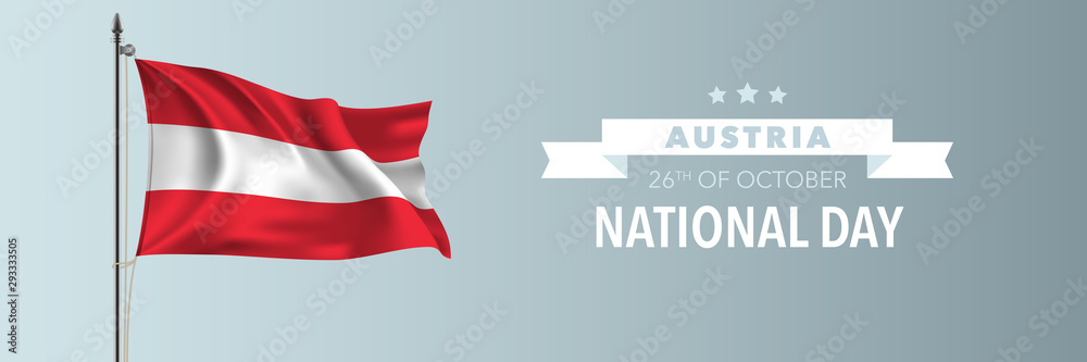 Naklejka premium Austria happy national day greeting card, banner vector illustration