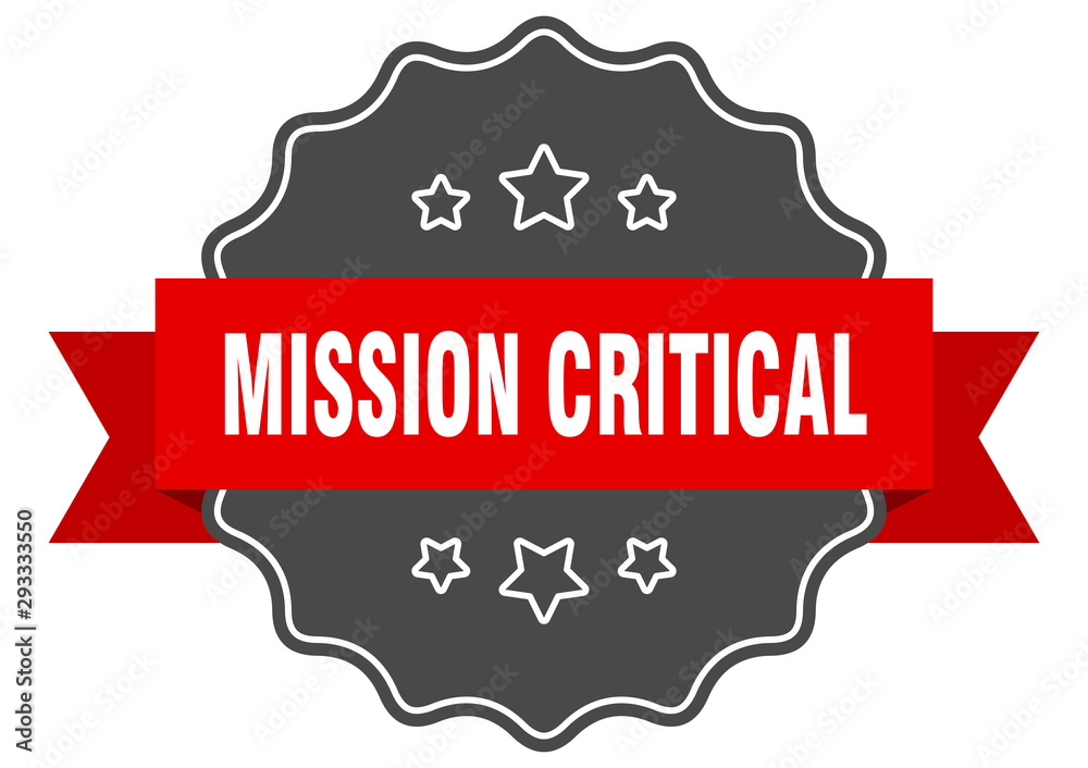 Obraz premium mission critical red label. mission critical isolated seal. mission critical