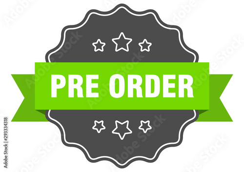 pre order isolated seal. pre order green label. pre order
