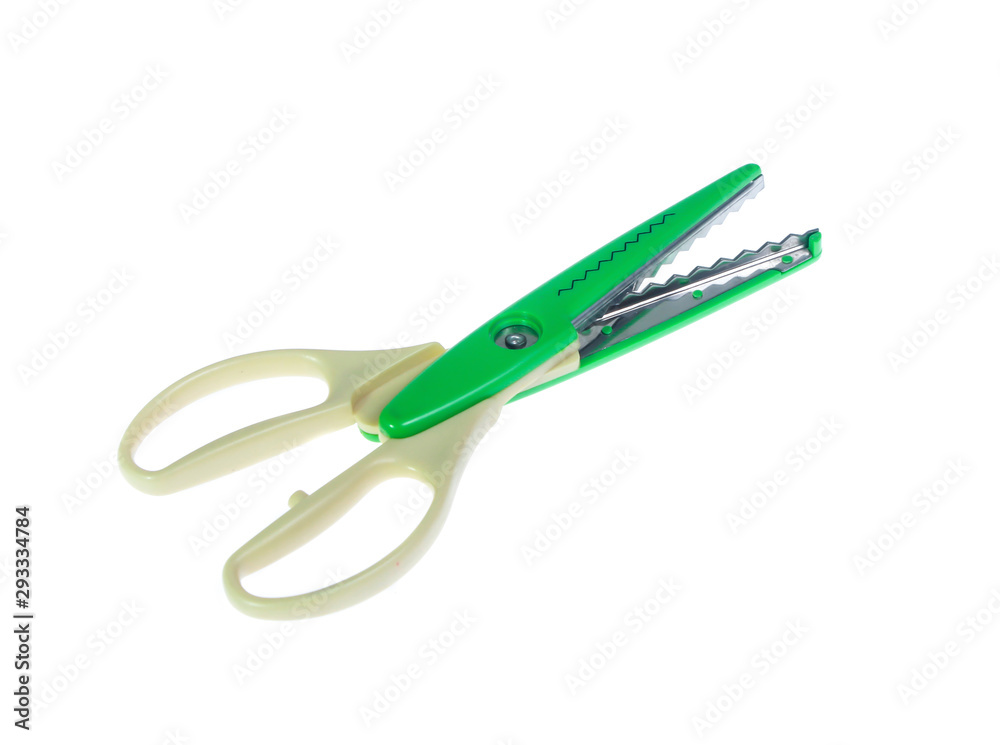 Zigzag scissors for arts isolated on white Zigzag scissors for arts isolated on white