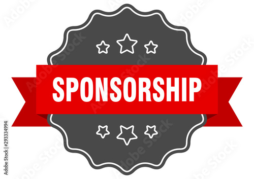 sponsorship red label. sponsorship isolated seal. sponsorship