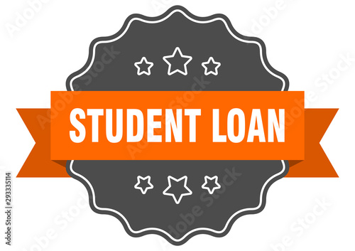 student loan isolated seal. student loan orange label. student loan
