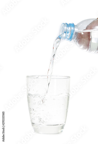 Pouring water into glass