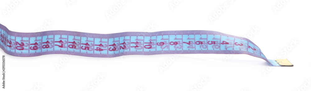 Blue metric measuring tape isolated on white background Blue metric measuring tape isolated on white background