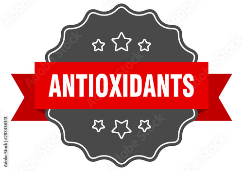 antioxidants red label. antioxidants isolated seal. antioxidants