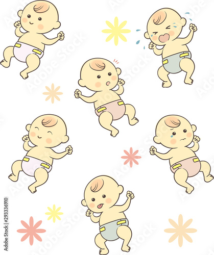 赤ちゃんのいろいろな表情セット