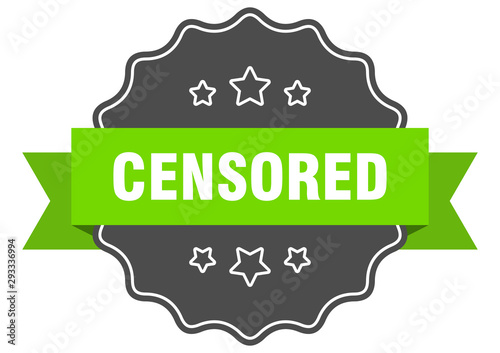 censored isolated seal. censored green label. censored