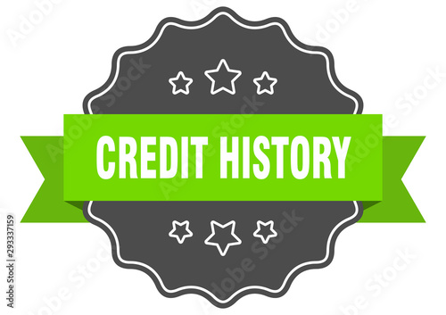 credit history isolated seal. credit history green label. credit history