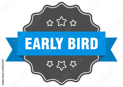 early bird blue label. early bird isolated seal. early bird