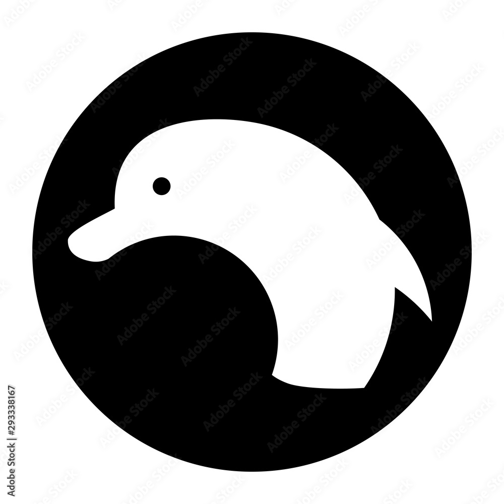 Dolphin graphic icon. Jump of dolphin as sea life symbol. Vector illustration Dolphin graphic icon. Jump of dolphin as sea life symbol. Vector illustration