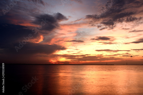 sunset over the river Ganges .