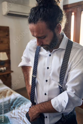 boyfriend on his wedding day, getting ready for the ceremony.