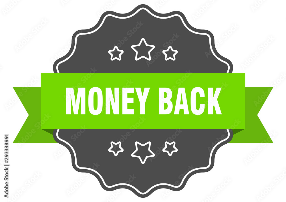 money back isolated seal. money back green label. money back