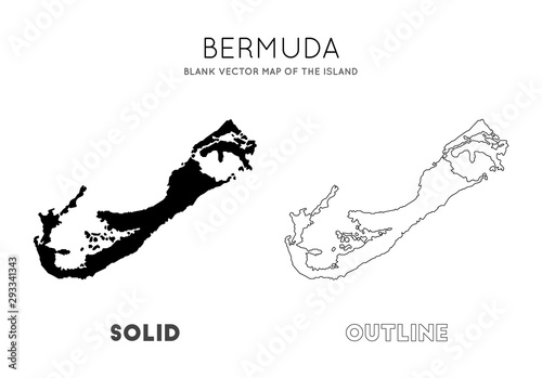 Bermuda map. Blank vector map of the Island. Borders of Bermuda for your infographic. Vector illustration.