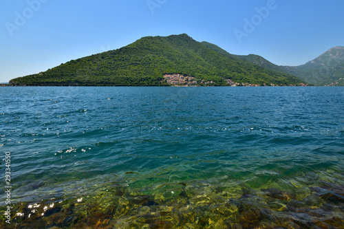 Summertime landscape in Kotor bay in Montenegro photo