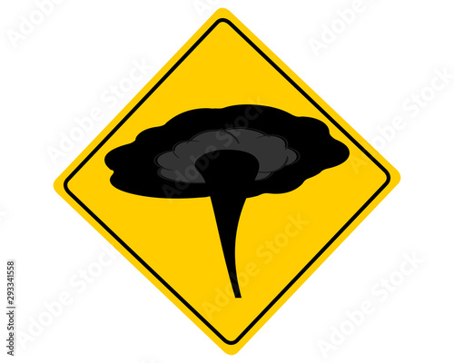 Verkehrsschild mit Tornado