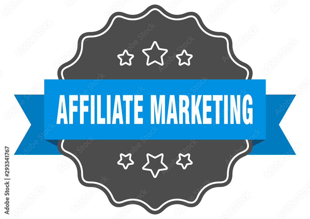 affiliate marketing blue label. affiliate marketing isolated seal. affiliate marketing