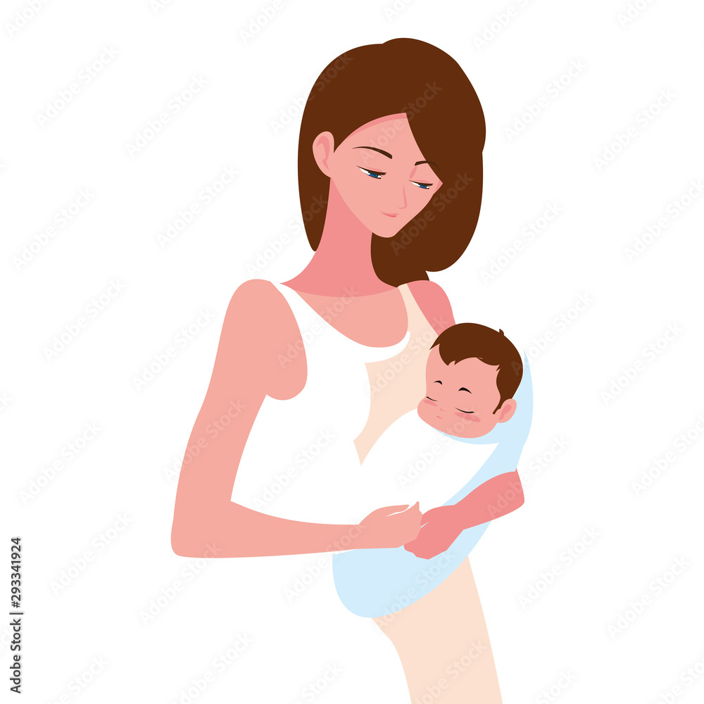 Isolated mother with baby design Isolated mother with baby design