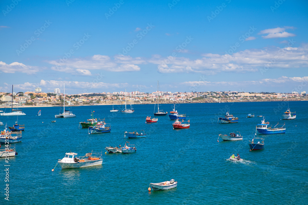 Bay with yachts in Cascais , Portugal 