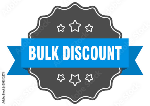 bulk discount blue label. bulk discount isolated seal. bulk discount