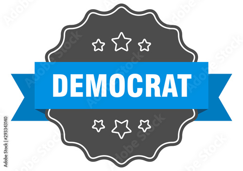 democrat blue label. democrat isolated seal. democrat