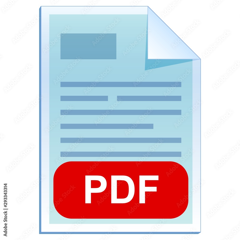 File format or file extension of text document - PDF flat icon for user  interface applications and websites isolated on white background.  Иллюстрация Stock | Adobe Stock