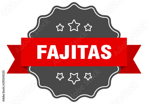 fajitas red label. fajitas isolated seal. fajitas