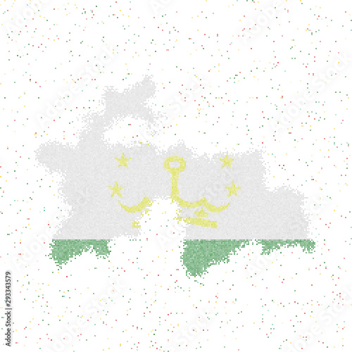 Map of Tajikistan. Mosaic style map with flag of Tajikistan. Vector illustration.