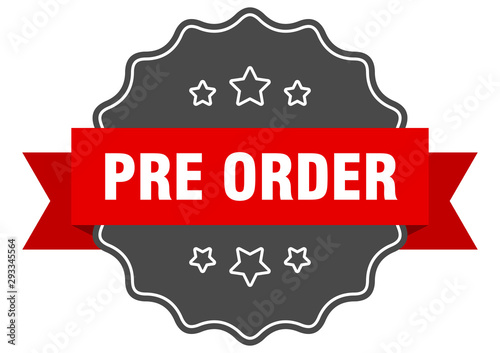 pre order red label. pre order isolated seal. pre order