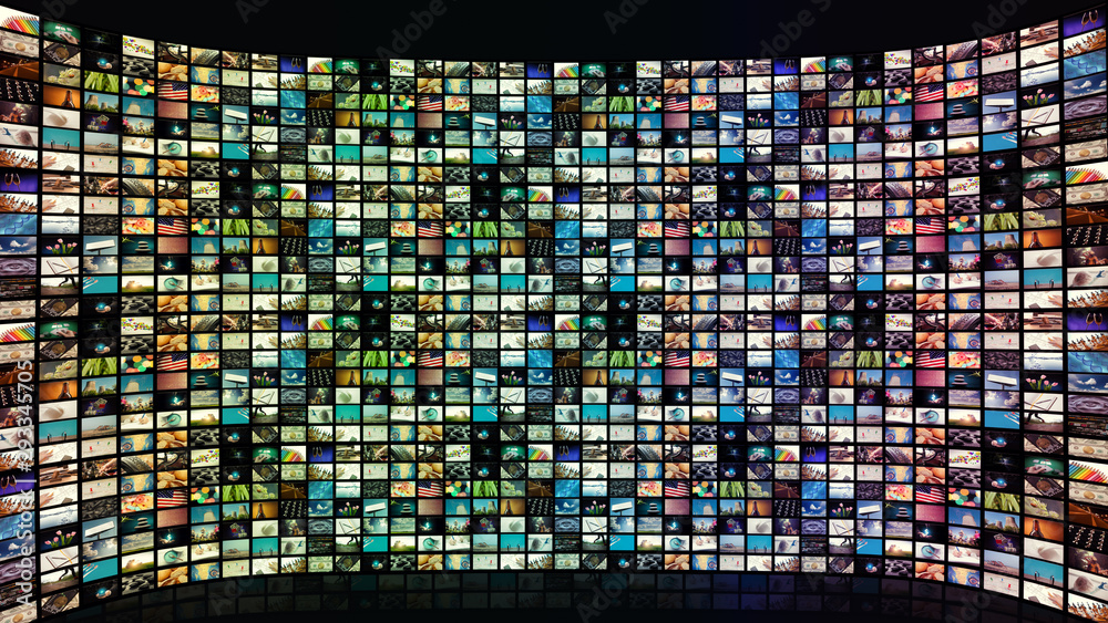 Fototapeta premium Big interactive TV with many smart channels .