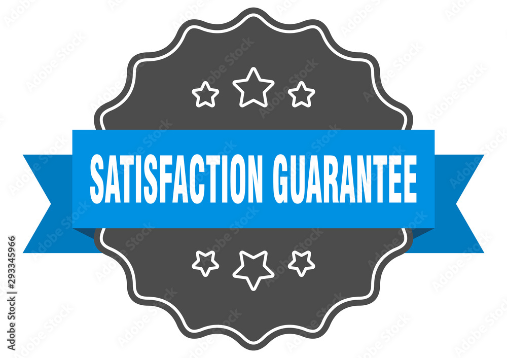 satisfaction guarantee blue label. satisfaction guarantee isolated seal. satisfaction guarantee