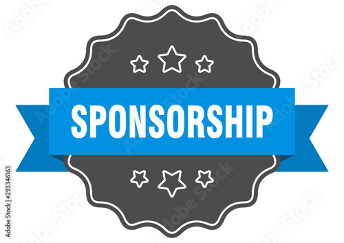 sponsorship blue label. sponsorship isolated seal. sponsorship