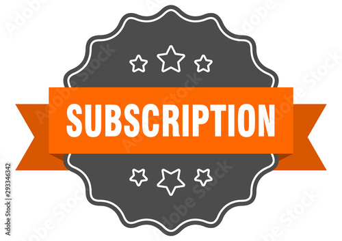 subscription isolated seal. subscription orange label. subscription