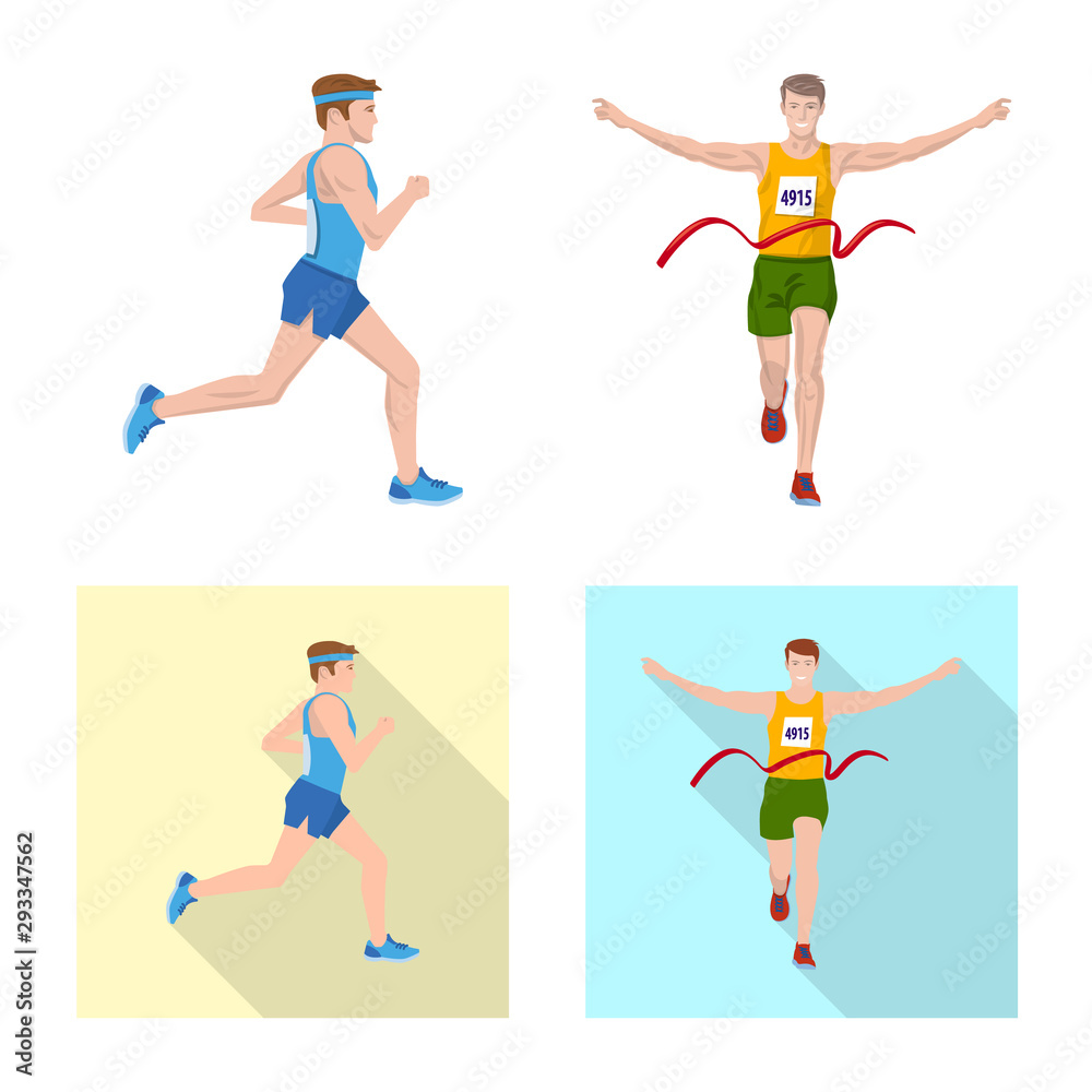 Vector design of sport and winner icon. Set of sport and fitness stock symbol for web.