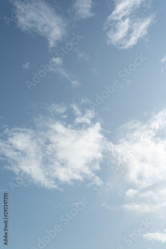 White clouds in a blue sky