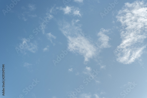 White clouds in a blue sky