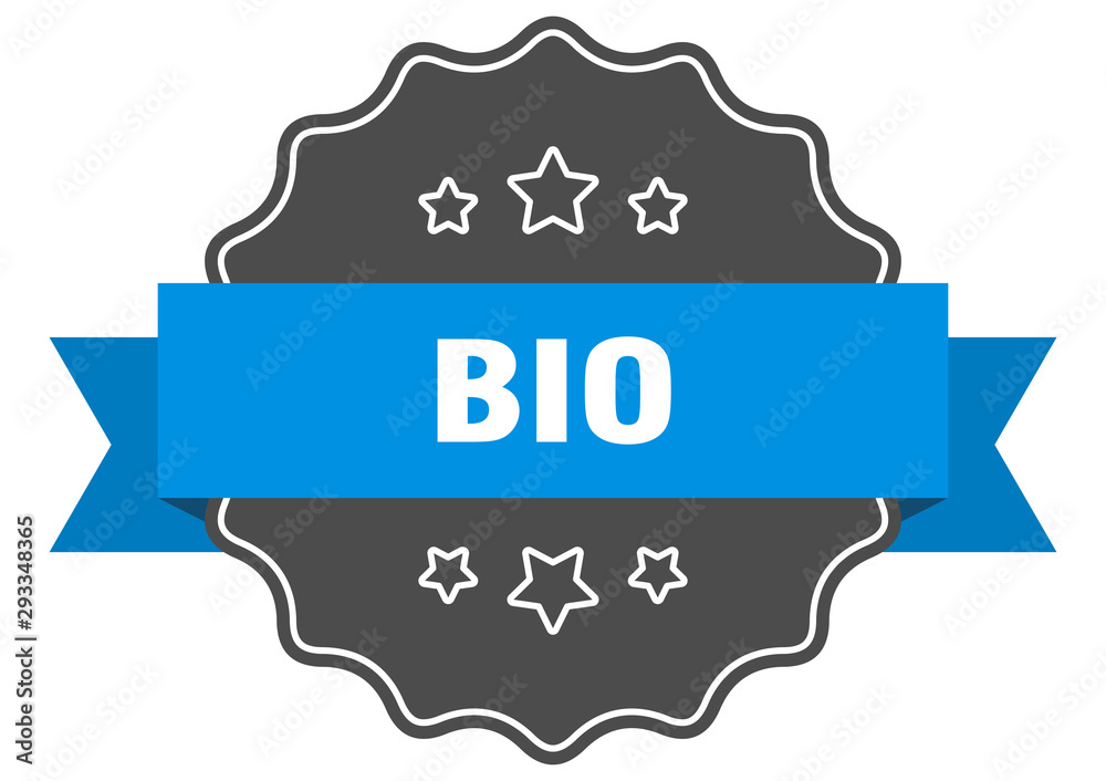 bio blue label. bio isolated seal. bio