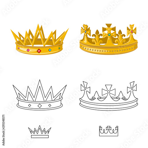 Vector illustration of medieval and nobility icon. Collection of medieval and monarchy stock symbol for web.