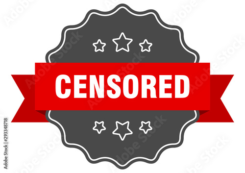 censored red label. censored isolated seal. censored