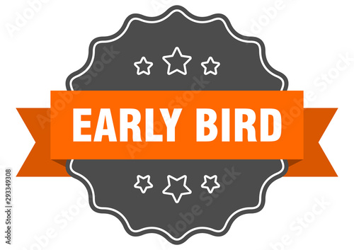 early bird isolated seal. early bird orange label. early bird