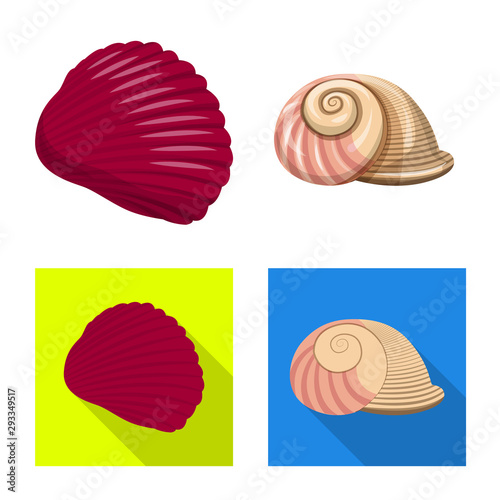 Vector illustration of animal and decoration icon. Collection of animal and ocean stock symbol for web.