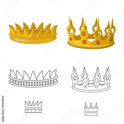 Isolated object of medieval and nobility icon. Collection of medieval and monarchy vector icon for stock.