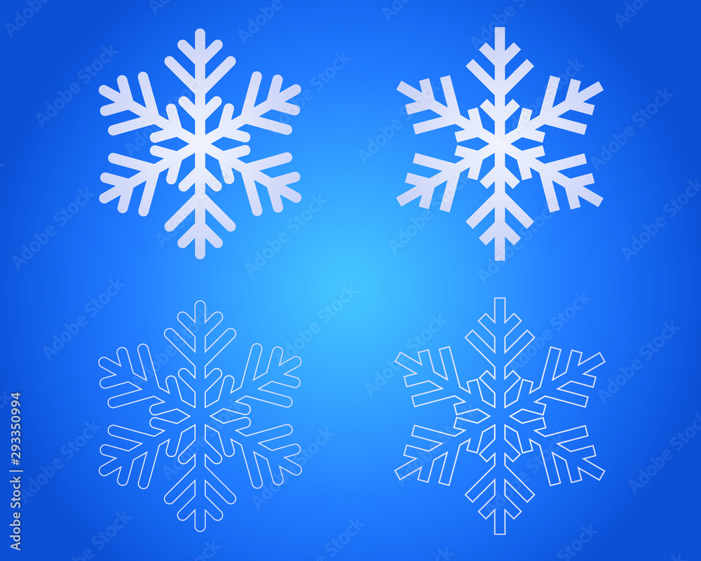 Winter snowflake icon isolated on white vector illustration image.