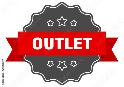 outlet red label. outlet isolated seal. outlet