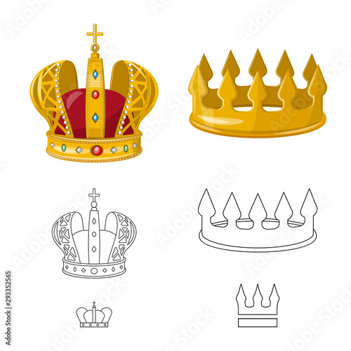 Vector illustration of medieval and nobility symbol. Collection of medieval and monarchy stock vector illustration.