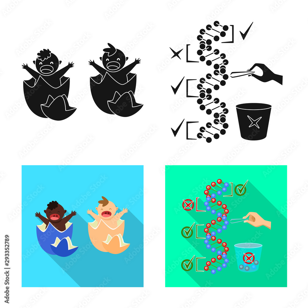 Fototapeta premium Isolated object of test and synthetic sign. Set of test and laboratory stock symbol for web.